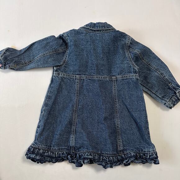 Vintage Cuddle Bear Denim Floral Embroidered Long Sleeve Dress Sz 18 mo - Picture 6 of 6